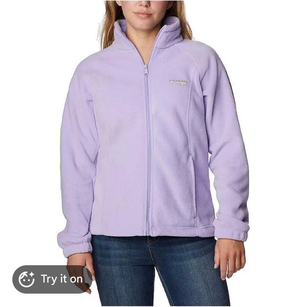 Columbia Benton Springs Full Zip Fleece Jacket Light Purple Womens 2X Plus Size